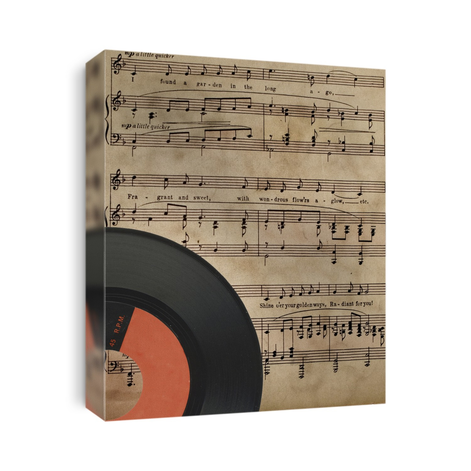 old 45  and sheet music