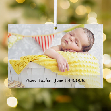 Picture-Perfect Photo with Message Rectangle Ornament