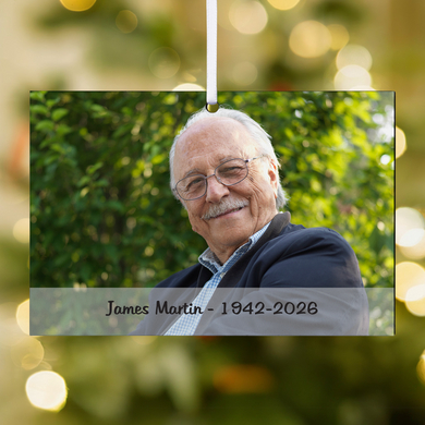 Picture-Perfect Photo with Message Rectangle Ornament