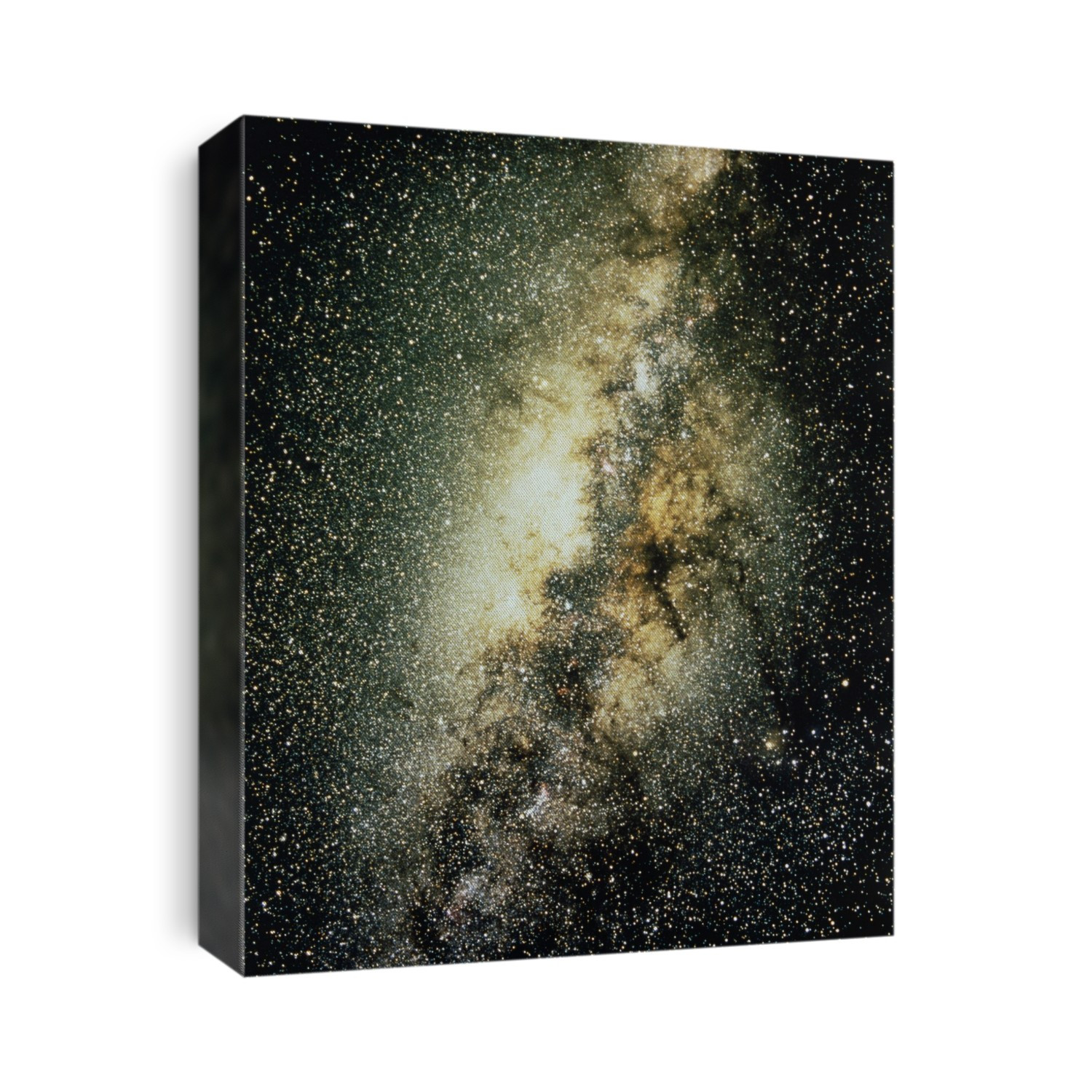 Optical photograph of the view towards the centre of our galaxy, the Milky Way. The picture shows the region of Sagittarius, bright with millions of stars and nebulae, and intersected by dark dust lanes. The great clouds of dust and gas, and the brilliance of all the stars, obscure the centre of the galaxy itself.