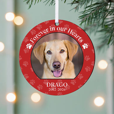 Pet Memorial Photo Round Ornament