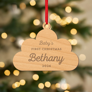 Baby's First Christmas Laser Cut Wood Ornament