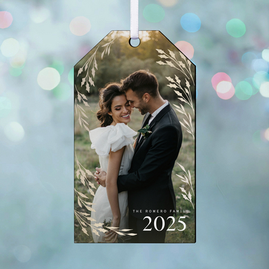 Rustic Foliage Photo Gift Tag Ornament
