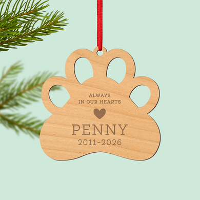 Always in Our Hearts Pet Memorial Laser Cut Wd Orn