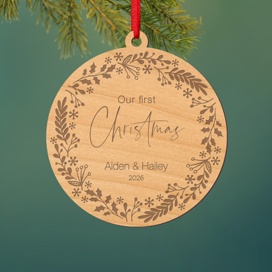 Our First Christmas Laser Cut Wood Ornament