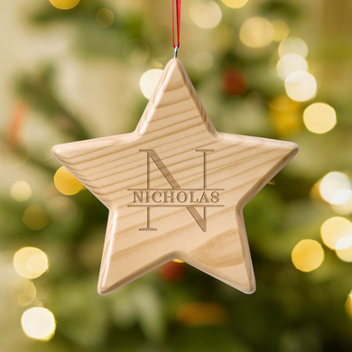 Holiday Star Wood Ornament