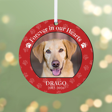 Pet Memorial Photo Round Ornament