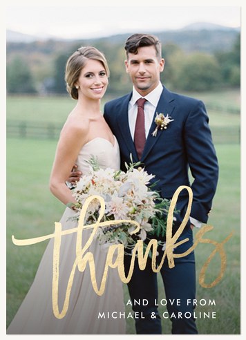 Thank You Cards , Gilded Thanks Design