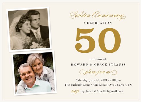 Golden Accomplishment Wedding Anniversary Invitations