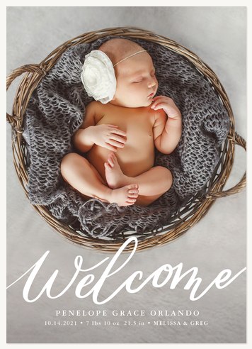 Welcome Script Baby Announcements