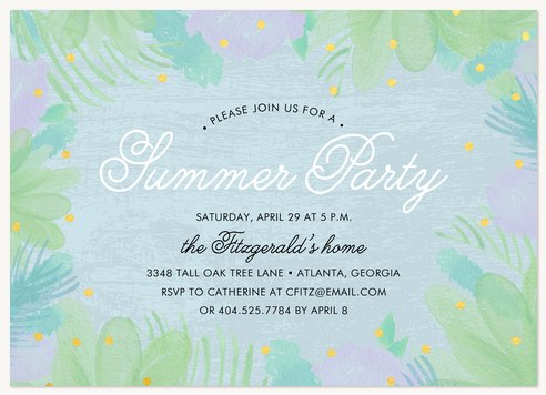 Summer Garden Summer Party Invitations