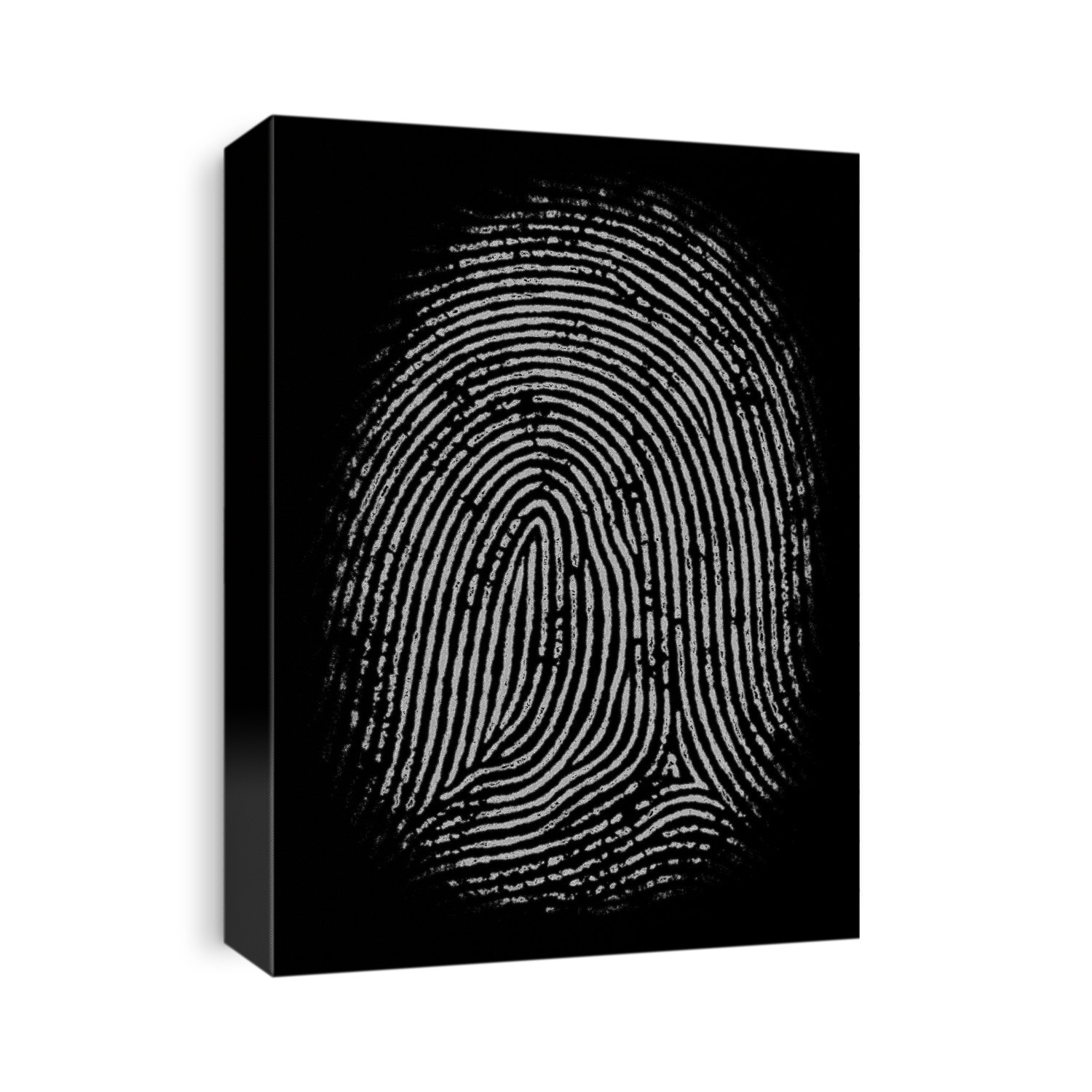Fingerprint against black background, illustration.