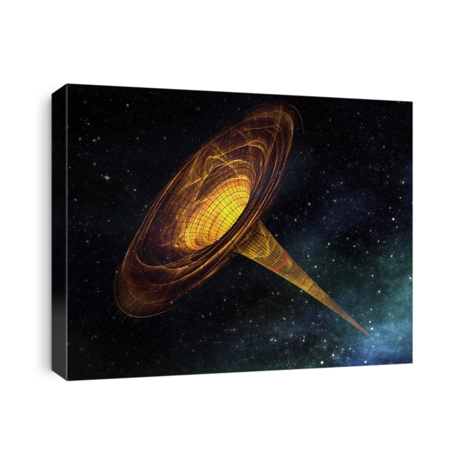 Black hole, conceptual image. Computer illustration representing a black hole.