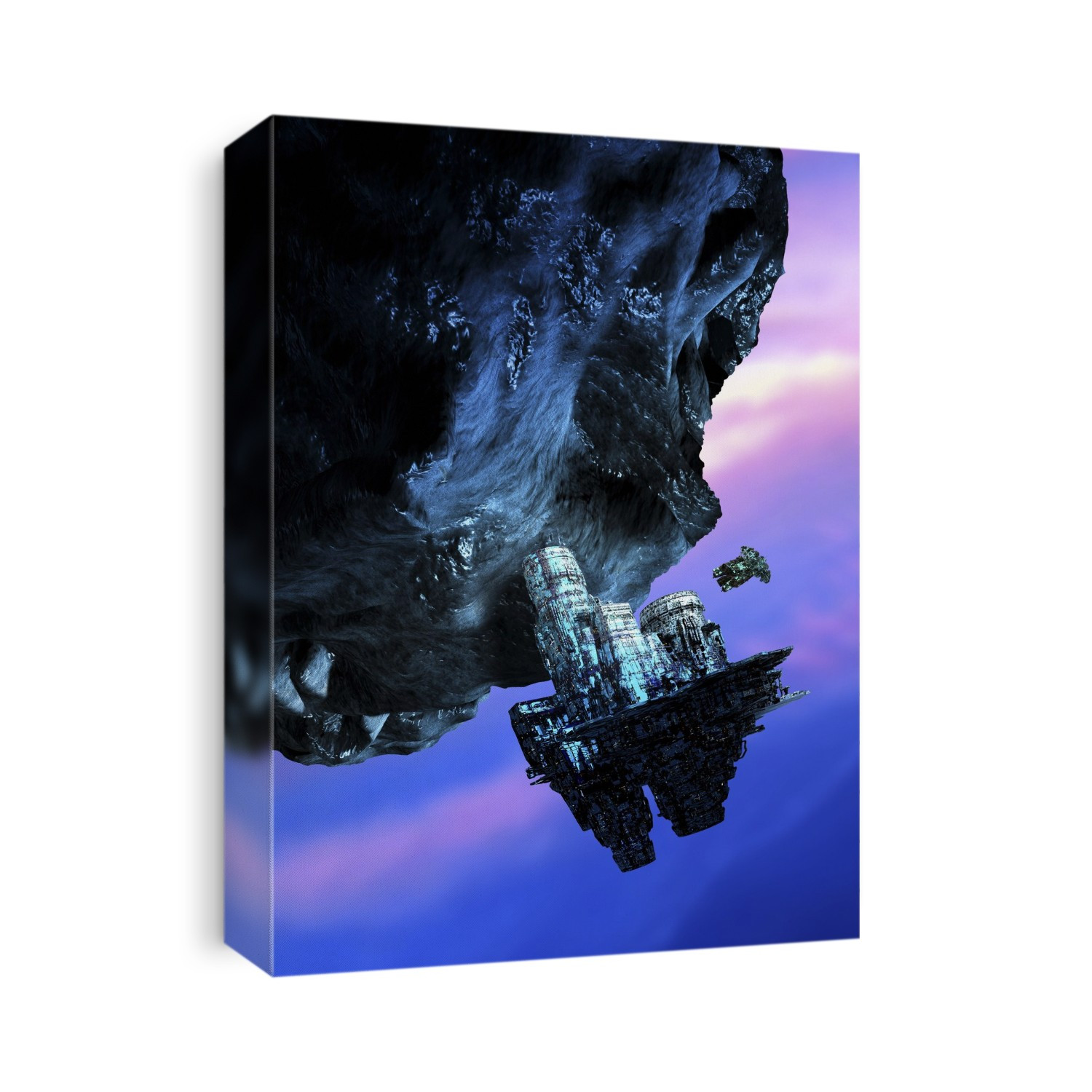 Asteroid mining, computer artwork.
