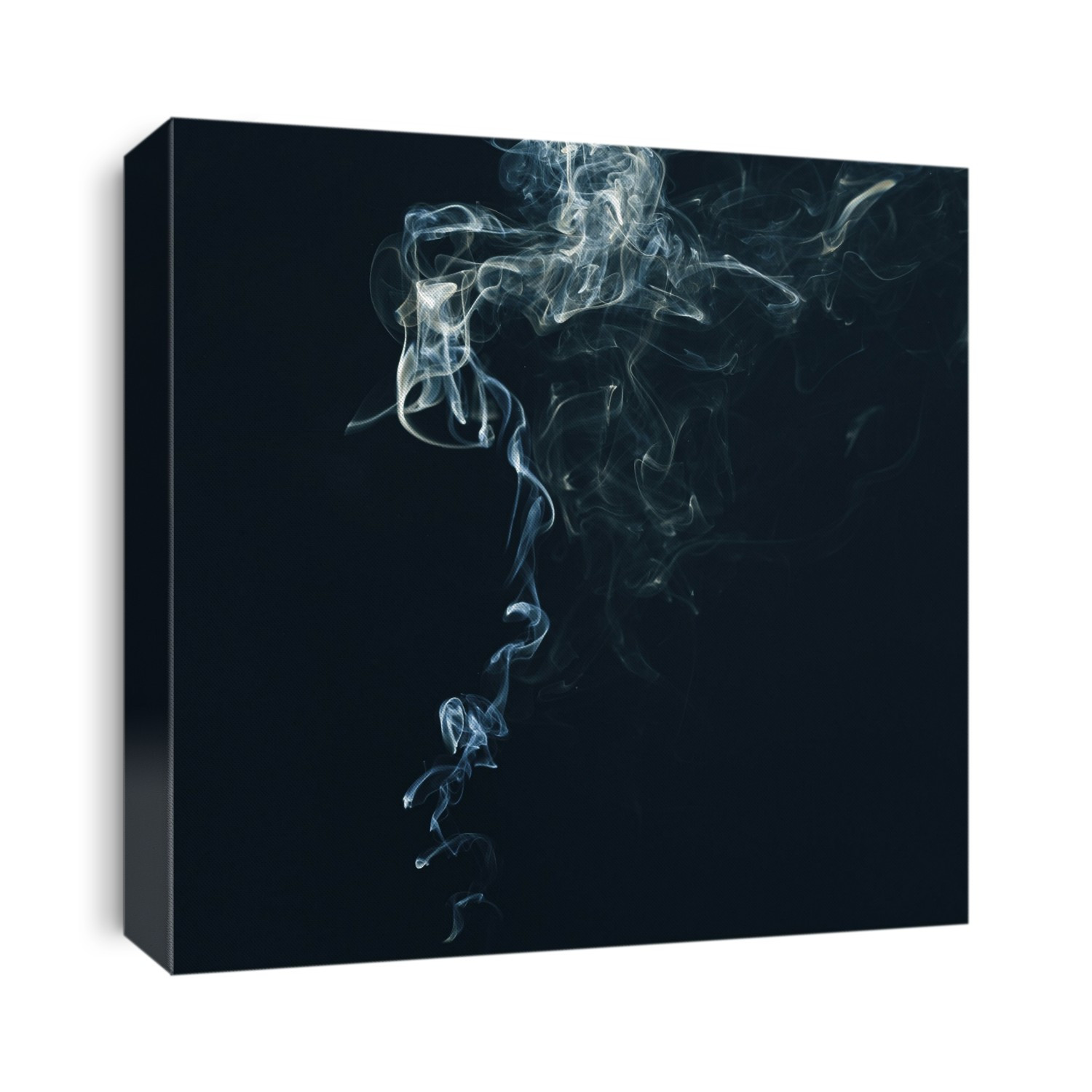 Smoke against a black background.