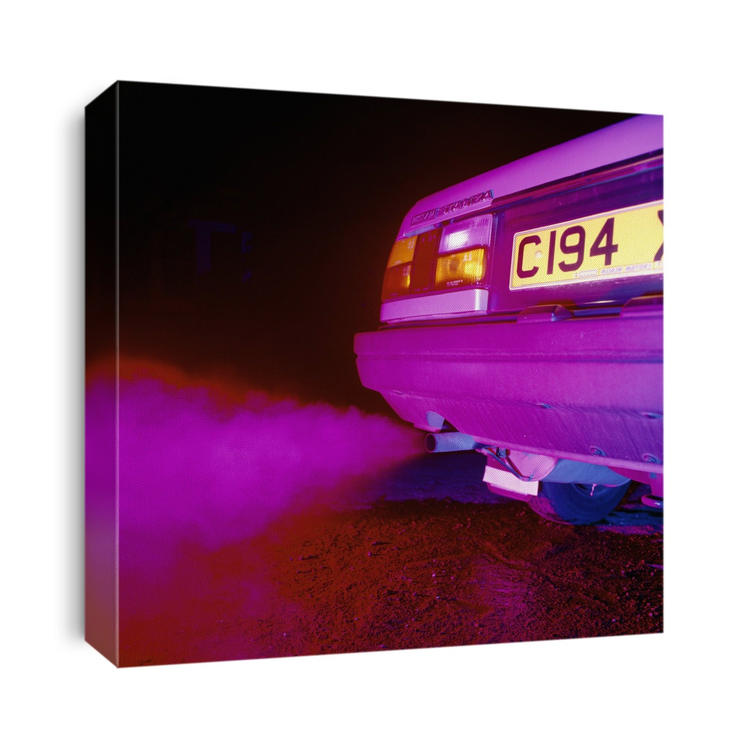 Filtered photograph of car exhaust fumes.