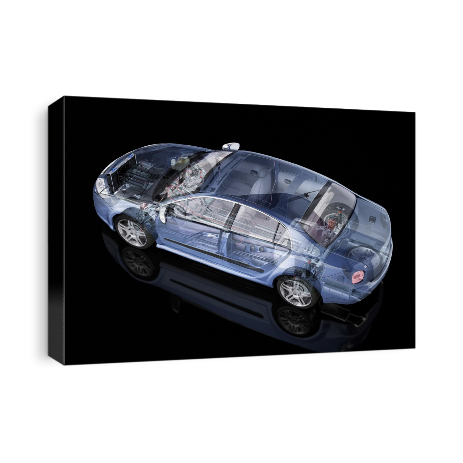 Car. Computer artwork showing internal strutures.