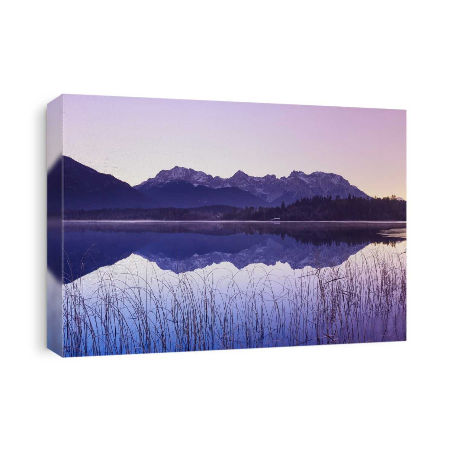 Karwendel Mountains Reflected in Lake Barmsee, Krun, Upper Bavaria, Bavaria, Germany