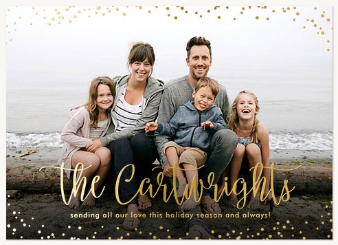 Glitter Snowfalls Personalized Holiday Cards