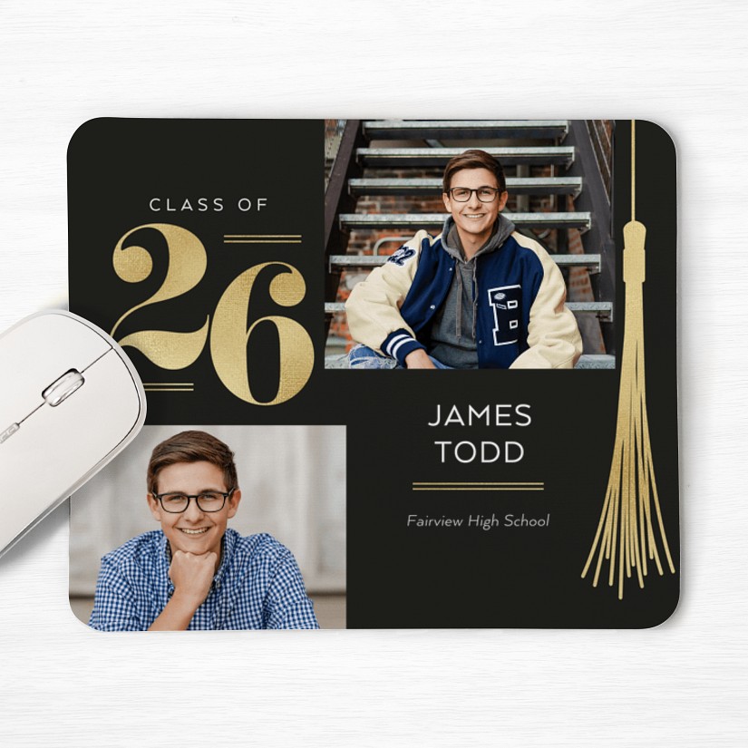Triumphant Tassel Graduation Photo Mouse Pad