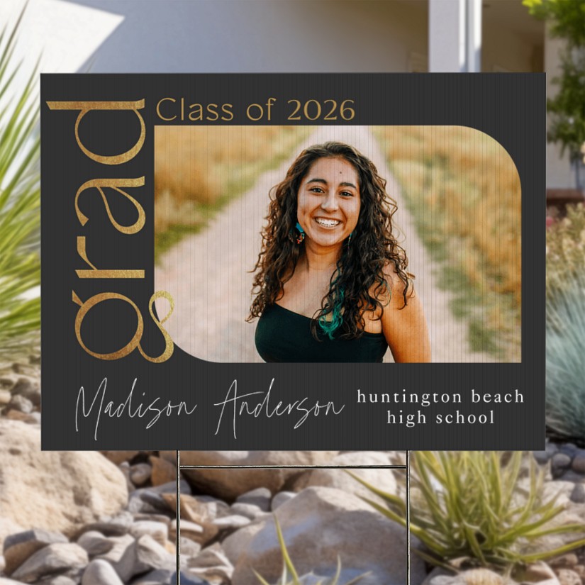 Journey Complete Graduation Photo Yard Sign