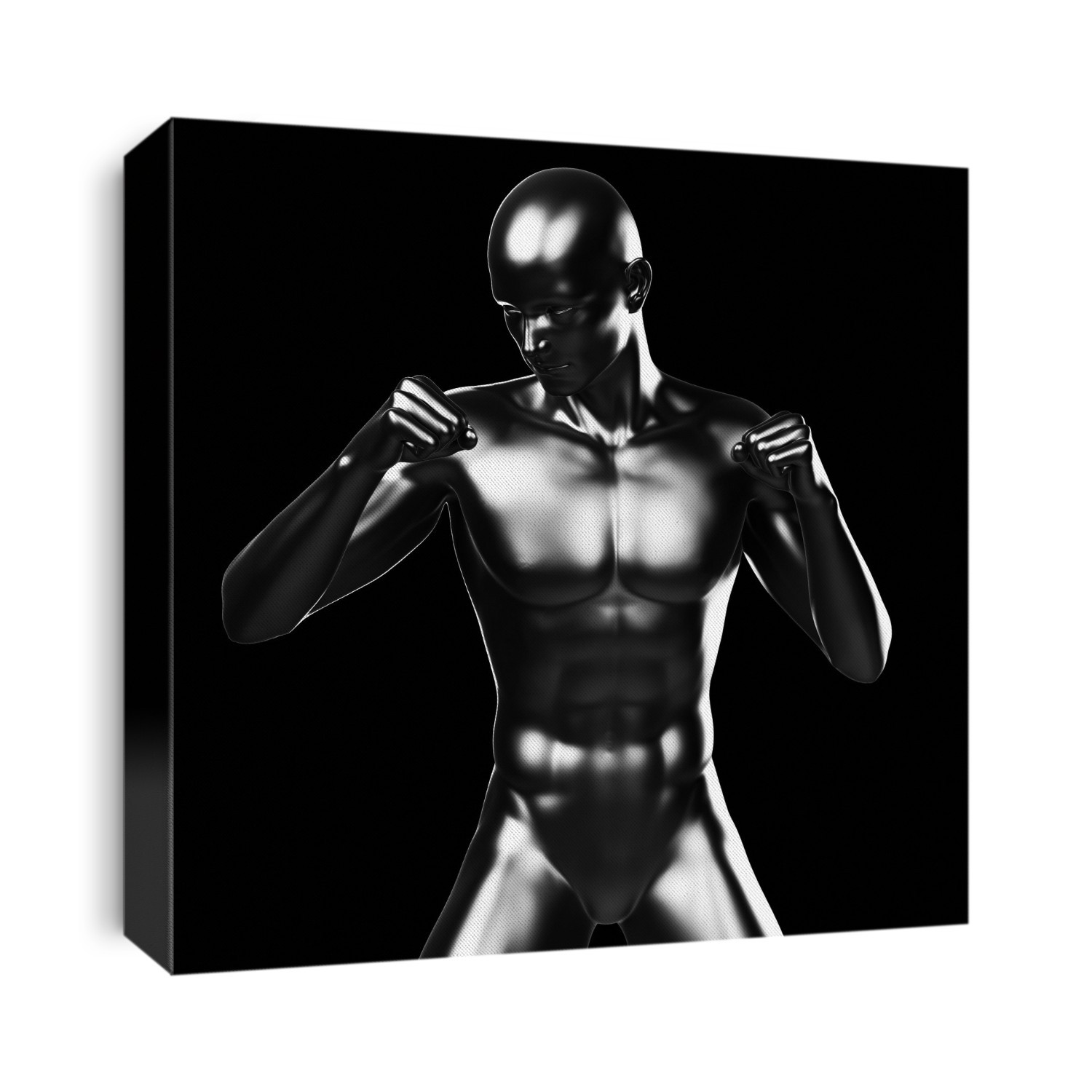 Person boxing, computer artwork.