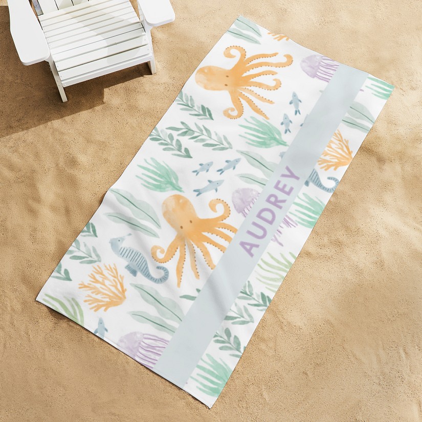Sea Creatures Beach Towel