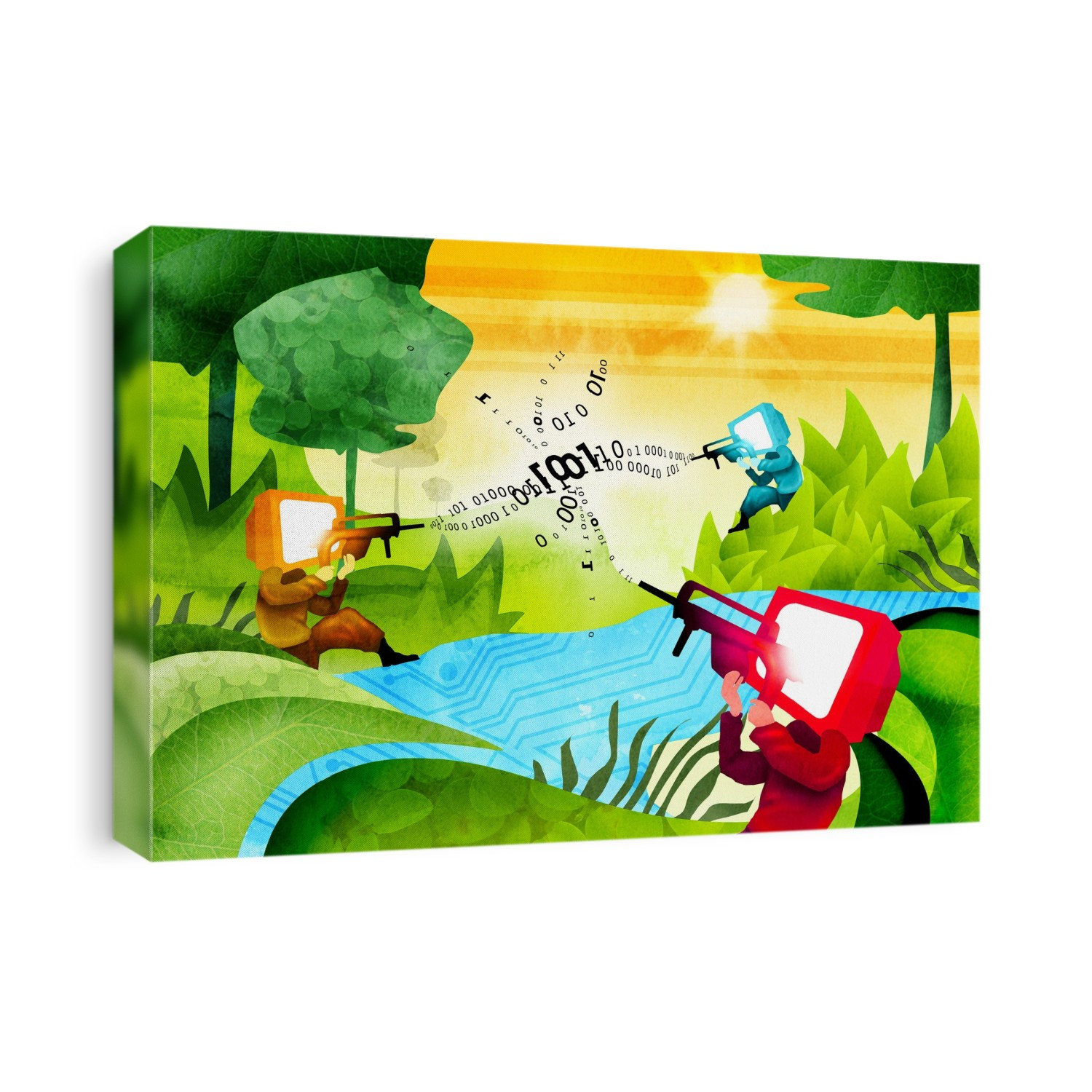 Illustration of online shooting game.