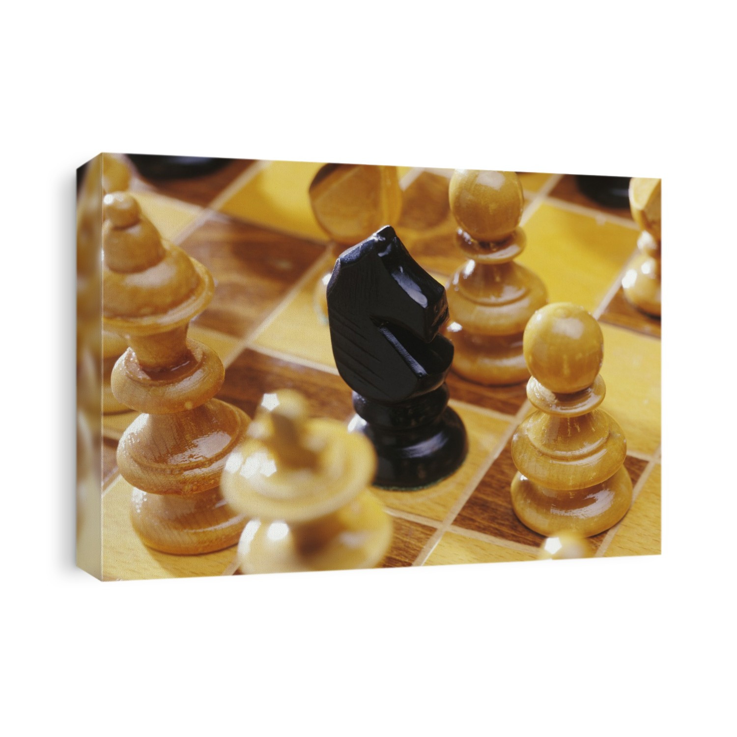 Chess pieces on a chessboard.