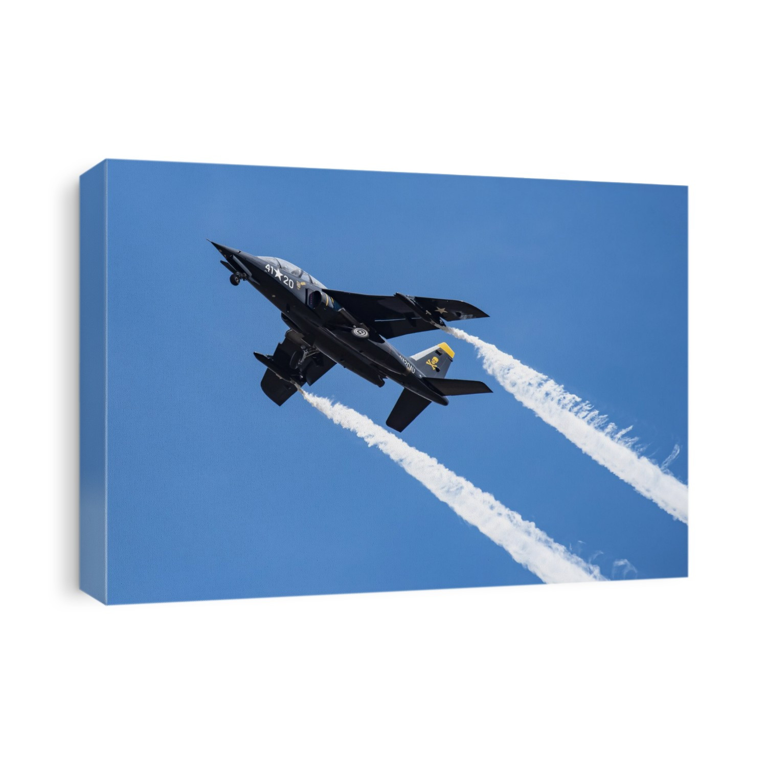 The 1981 DORNIER GMBH ALPHA-JET trailing smoke while performing aerobatic manoeuvres with landing gear down in the 2019 Olympic Air Show, Olympic Airport; Olympia, Washington, United States of America