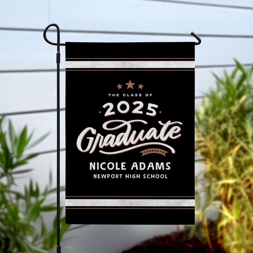 Vintage Style Graduation Garden Flag