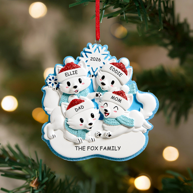 Arctic Fox Family Ornament
