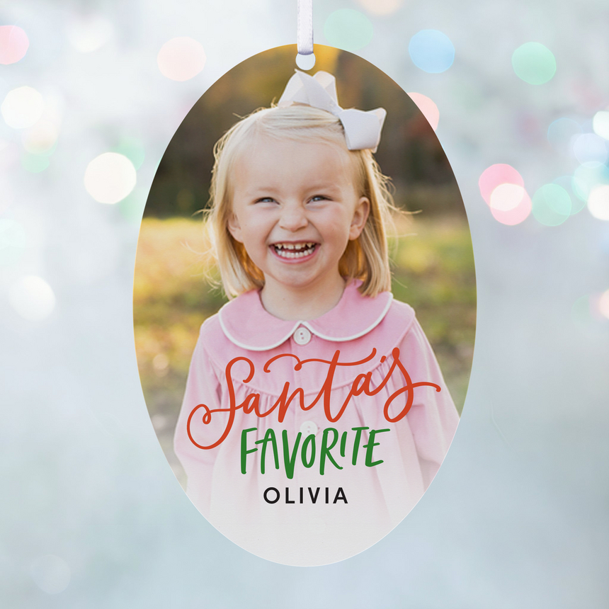 Santa's Photo Oval Ornament
