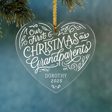 Grandparents First Christmas Heart Ornament