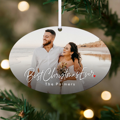 Best Christmas Ever Photo Oval Ornament