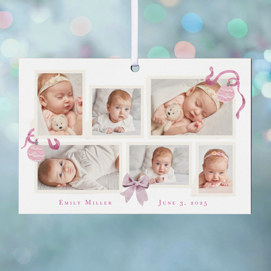 Bows and Ribbons Photo Collage Rectangle Ornament