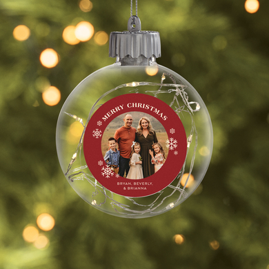 Christmas Wishes Photo Fairy Light Ornament
