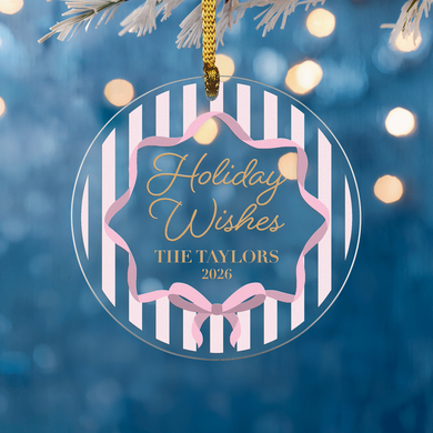 Holiday Wishes Circle Ornament