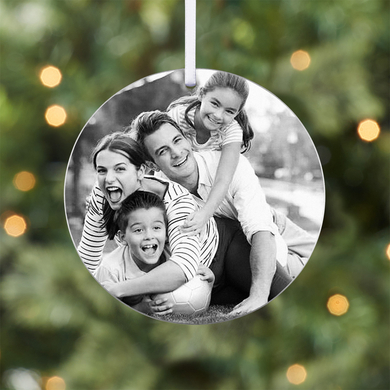 Laser Etched Photo Round Ornament