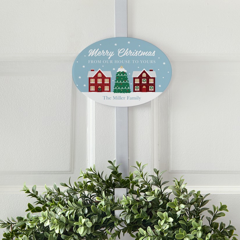 Merry Christmas From Our House to Yours Wreath Holder