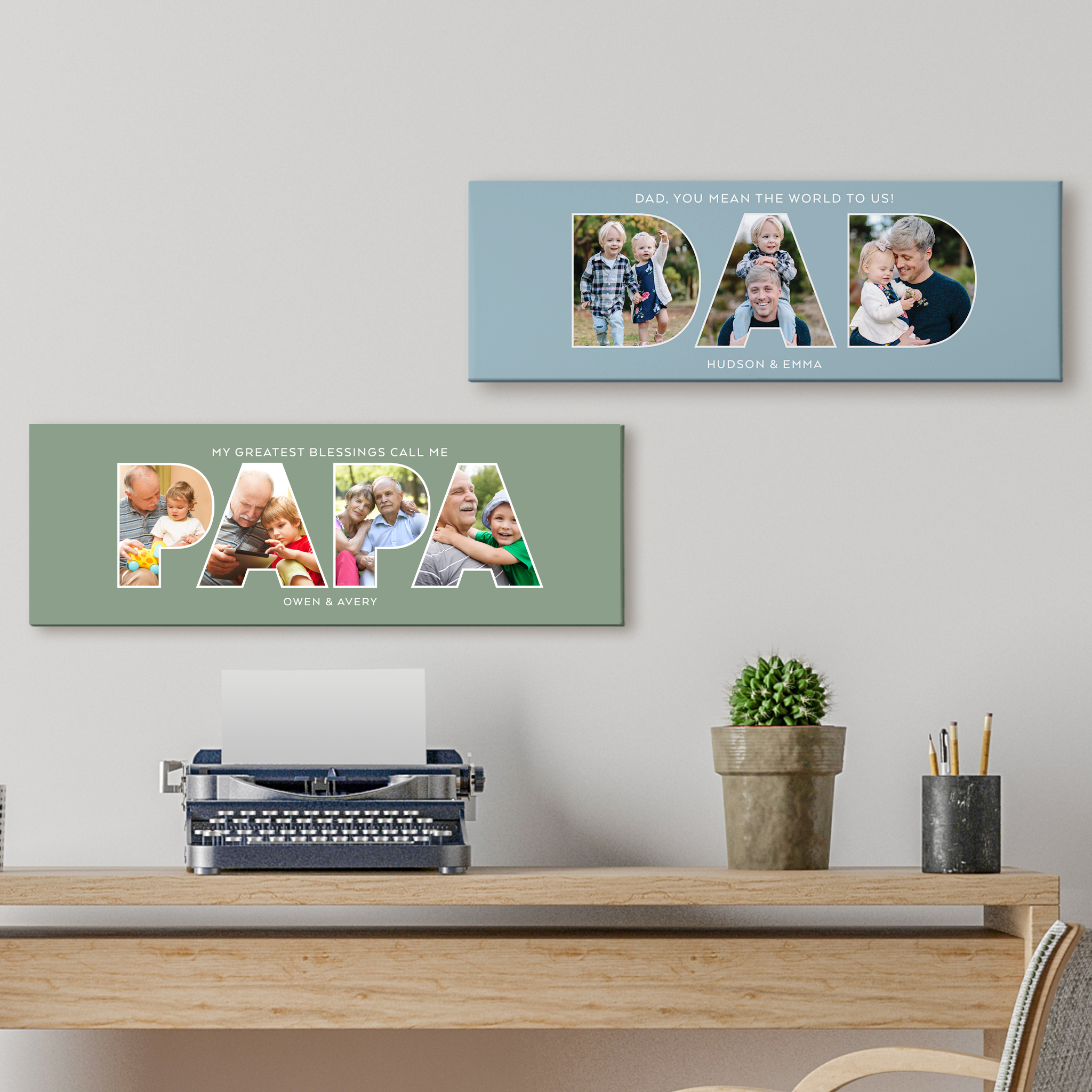 Dad/Papa Typography Photo Canvas
