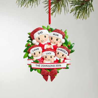 Joyful Wreath Family Ornament