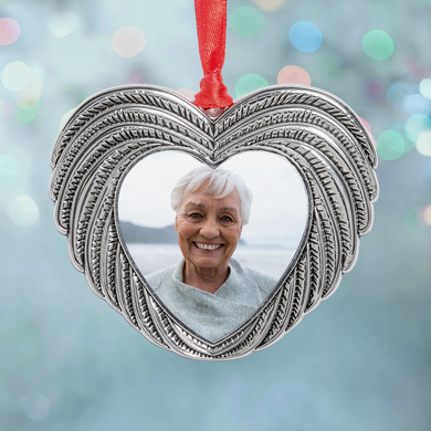 Vintage Heart Memorial Photo Ornament