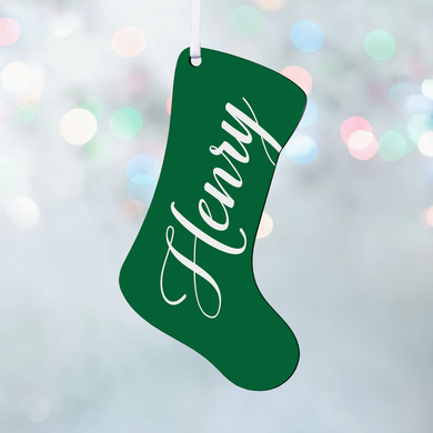Whimsical Name Rustic Stocking Ornament
