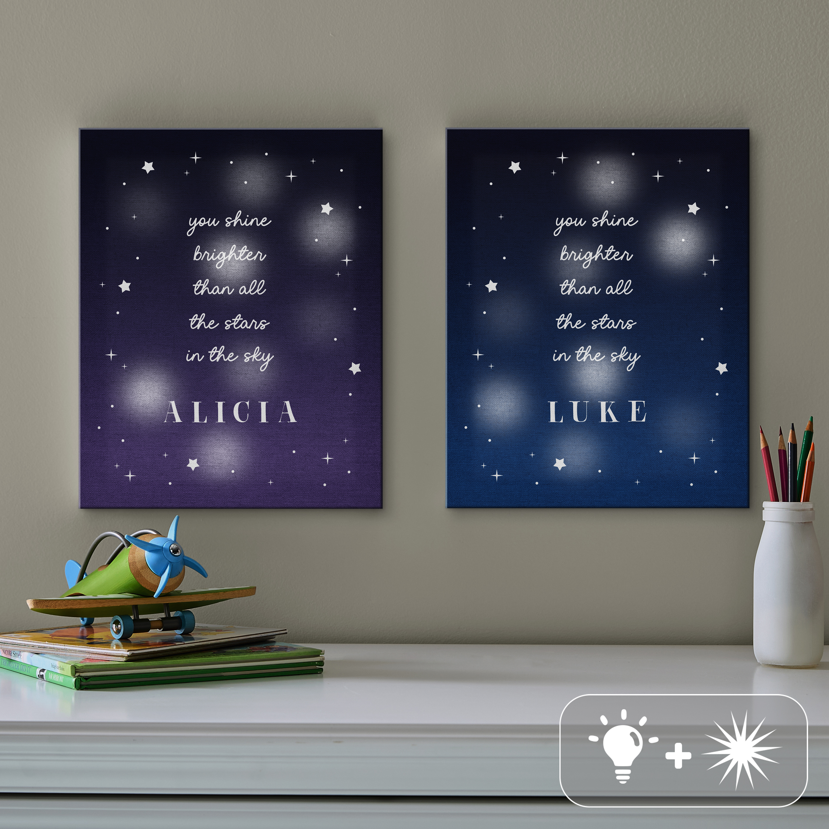 TwinkleBright® LED Shine Brighter Canvas
