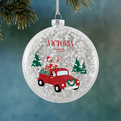 Rudolph® Holiday Season Glitter Glass Ornament