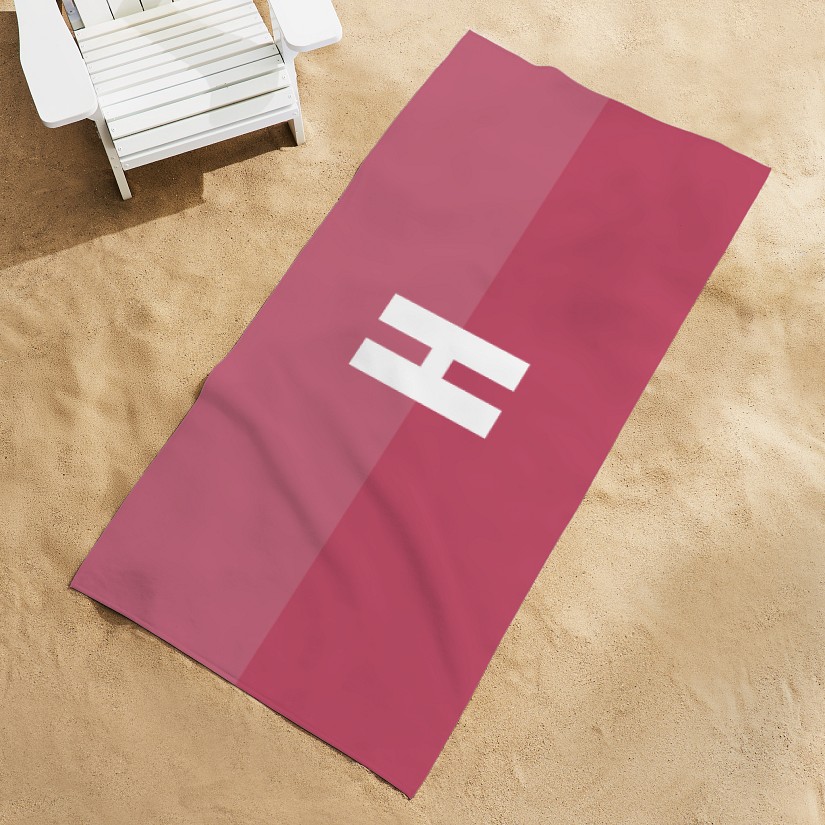 Duo Color Initial Beach Towel