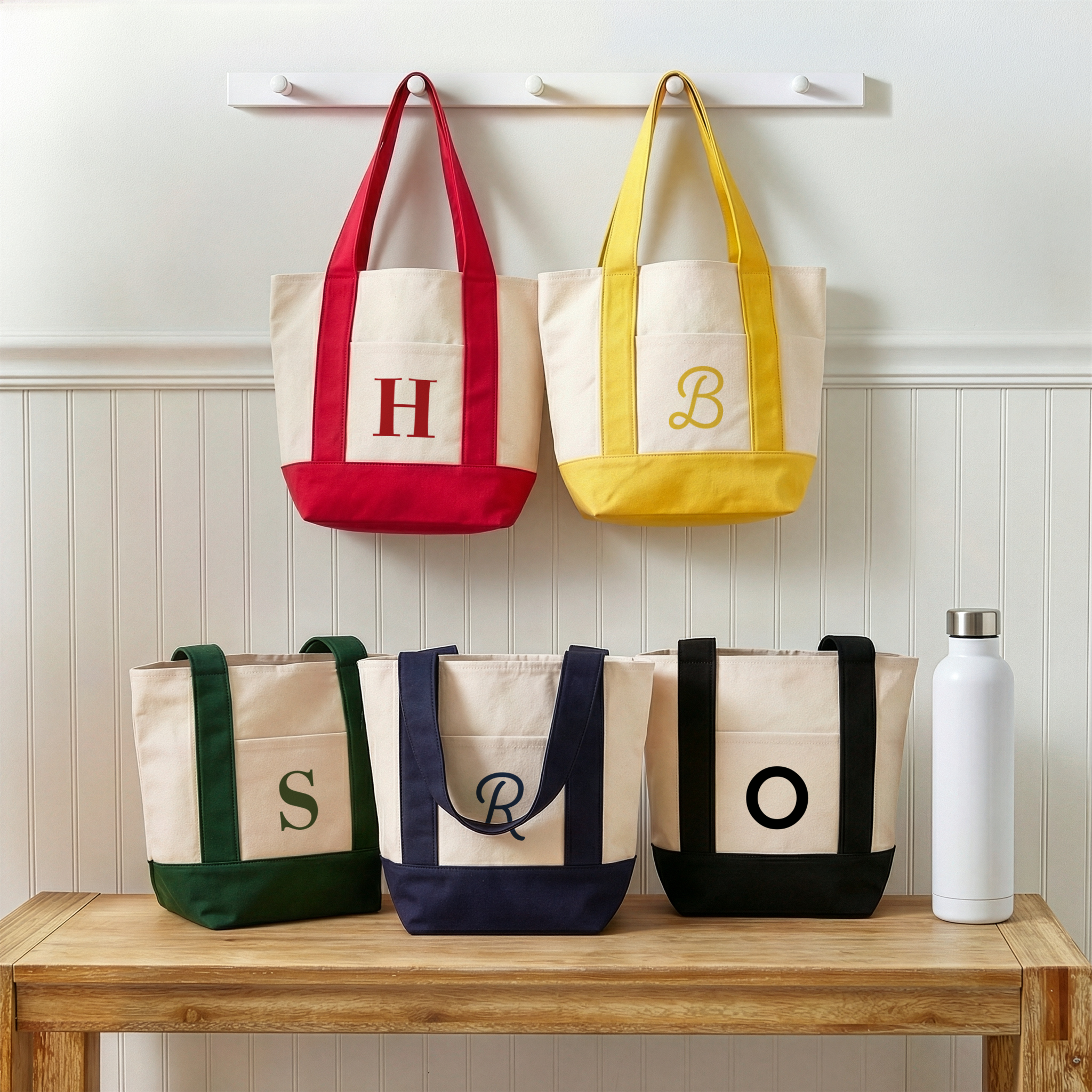 Custom Initial Mini Tote Bag