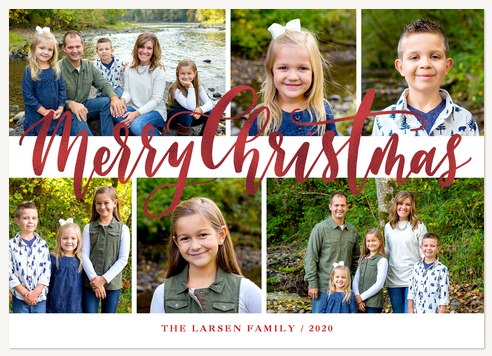 Cranberry Shimmer Personalized Holiday Cards