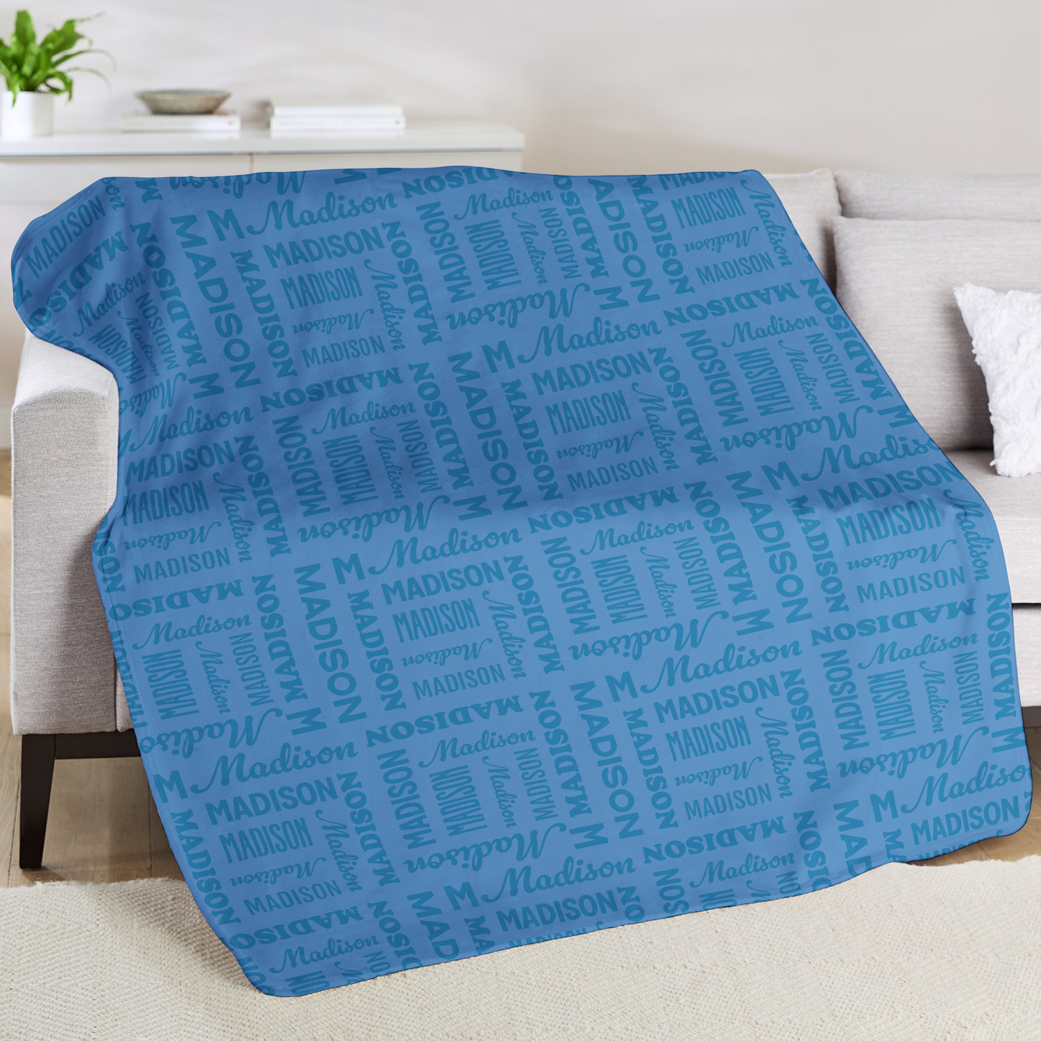Tonal Name Plush Blanket